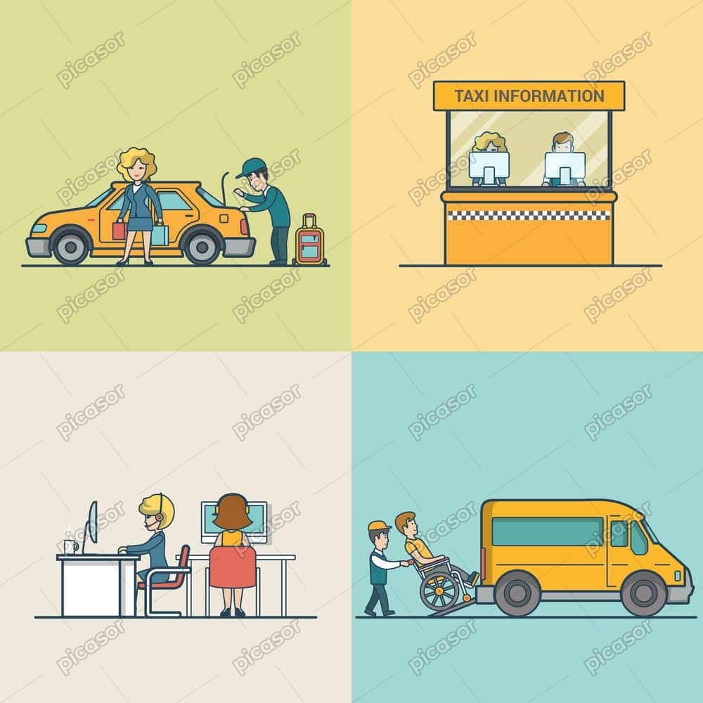 3 وکتور تاکسی سرویس و تاکسی تلفنی 3 وکتور تاکسی سرویس و تاکسی تلفنی