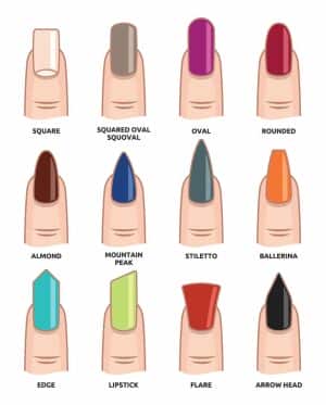 12 وکتور طرح ناخن لاک زده شده