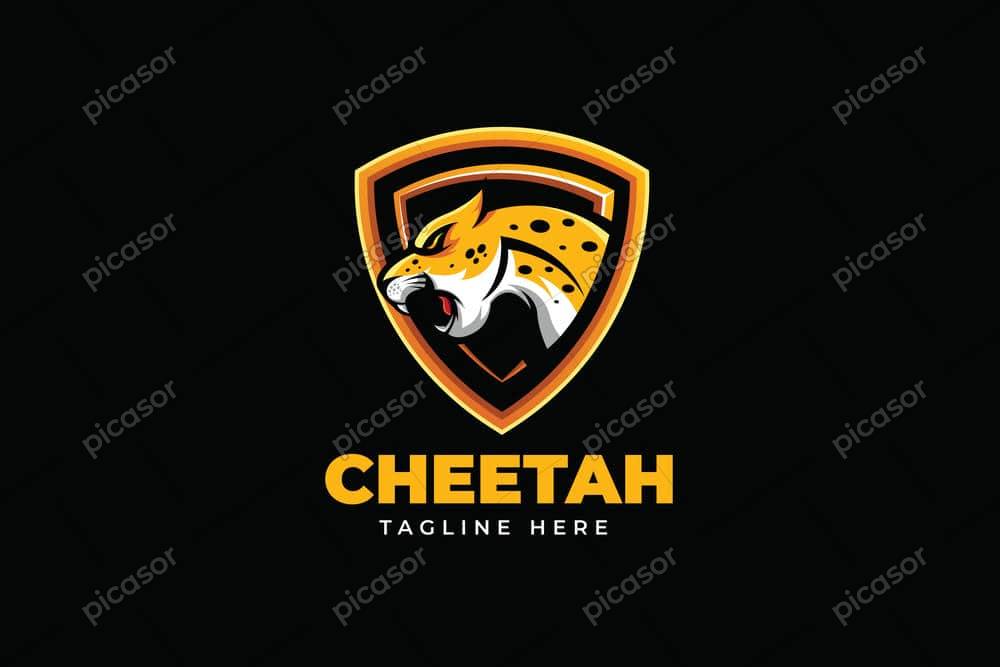وکتور لوگو یوزپلنگ با سپر وکتور لوگو یوزپلنگ با سپر