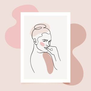 وکتور پرتره با فیگور زن مینیمال خطی - وکتور پرتره انتزاعی زن با لاین آرت مدرن