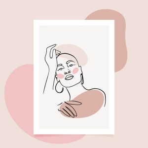 وکتور فیگور زنانه مینیمال خطی - وکتور پرتره زن با لاین آرت مدرن