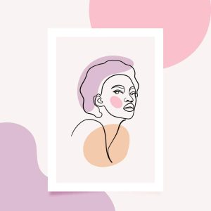 وکتور زن مینیمال خطی با لاین آرت مدرن