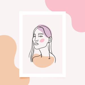 وکتور مینیمال از زن با خط - وکتور پرتره لاین آرت