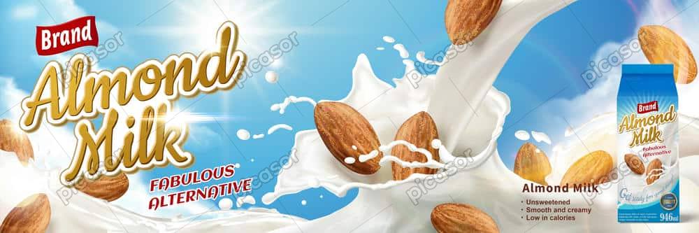 وکتور تبلیغاتی شیر بادام وکتور تبلیغاتی شیر بادام