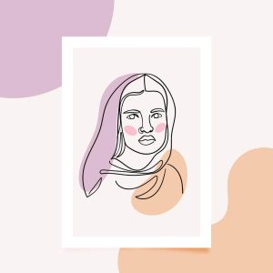 وکتور نقاشی زن با خط