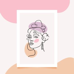 وکتور پرتره زن با لاین آرت مدرن