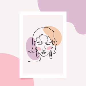 وکتور تابلو پرتره زن با لاین آرت