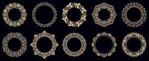 10 وکتور قاب طرح اسلیمی گلدار ظریف