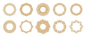 10 وکتور قاب ظریف اسلیمی گلدار