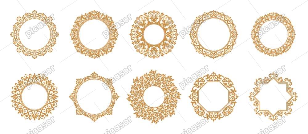 10 وکتور قاب ظریف اسلیمی گلدار 10 وکتور قاب ظریف اسلیمی گلدار