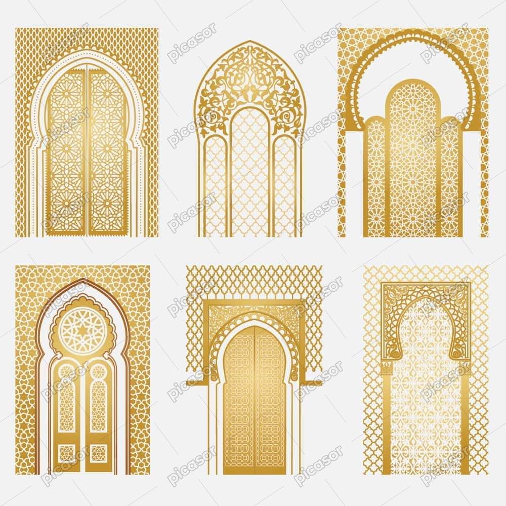 6 وکتور درب ورودی اماکن مقدس اسلامی - وکتور درب و پنجره سنتی و مشبک مسجد 6 وکتور درب ورودی اماکن مقدس اسلامی - وکتور درب و پنجره سنتی و مشبک مسجد