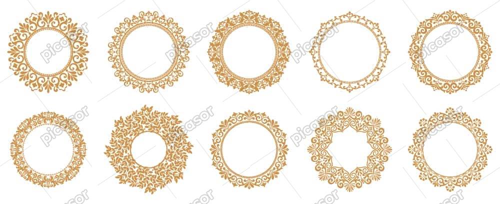10 وکتور قاب گلدار ظریف و لاکچری اسلیمی 10 وکتور قاب گلدار ظریف و لاکچری اسلیمی