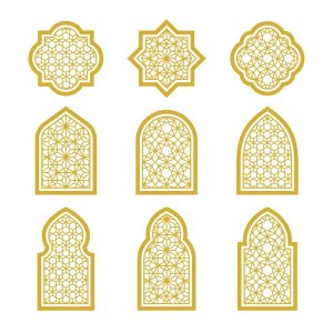 9 وکتور شمسه و ترنج و پنجره طرح اسلامی سنتی