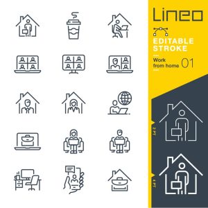 15 وکتور آیکون دورکاری و کار در منزل