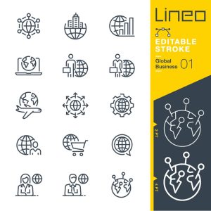 15 وکتور آیکون کسب و کار بین المللی