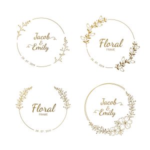 4 وکتور قاب تاج گل شیک و ظریف